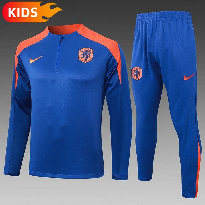 Nederland Half-Pull Trainingspak 'Blauw' 2025 - KINDEREN