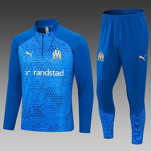 Olympique Marseille Half-Pull Trainingspak 'Blauw' - VOLWASSENEN