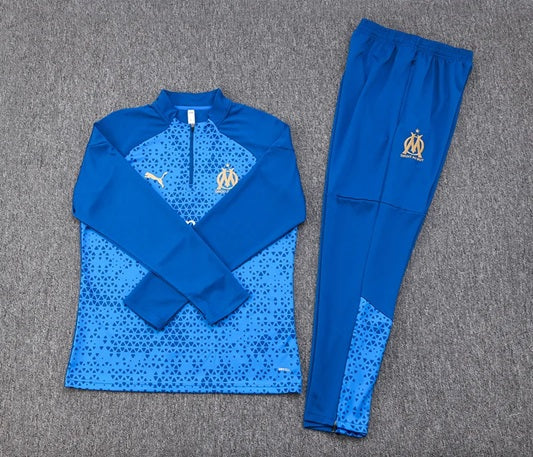 Olympique Marseille Half-Pull Trainingspak 'Blauw' - VOLWASSENEN