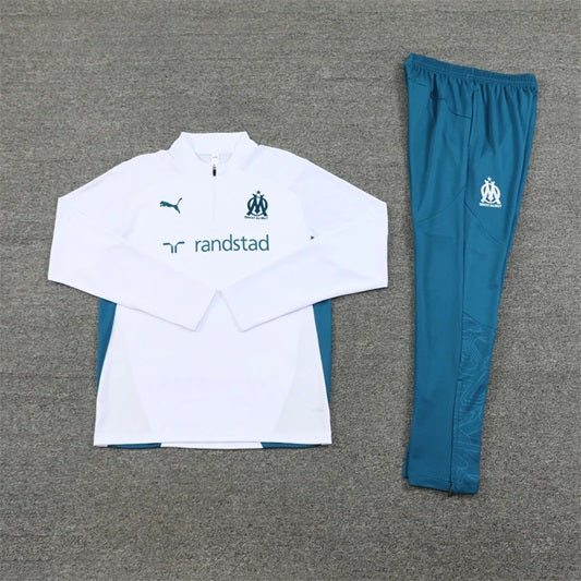 Olympique Marseille Half-Pull Trainingspak 'Wit' - KINDEREN