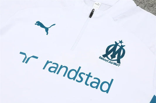 Olympique Marseille Half-Pull Trainingspak 'Wit' - KINDEREN