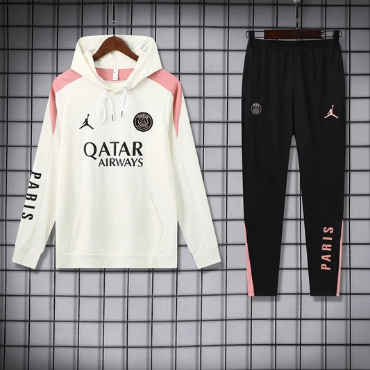 Paris Saint Germain Hooded Trainingspak 'Wit/Roze' - VOLWASSENEN