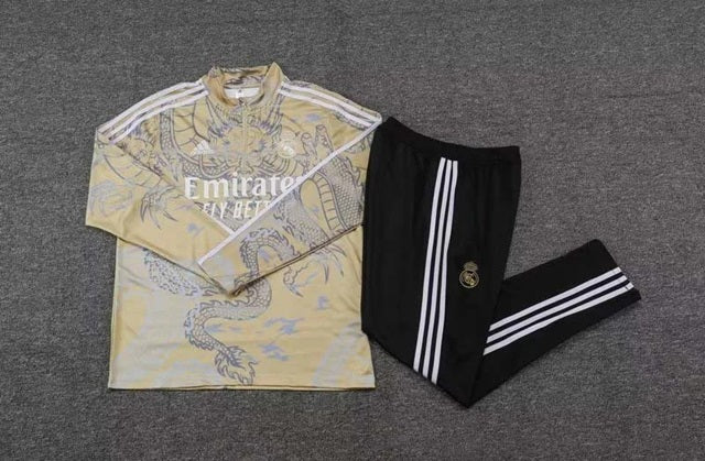 Real Madrid Half-Pull Trainingspak 'Geel/Goud' - VOLWASSENEN