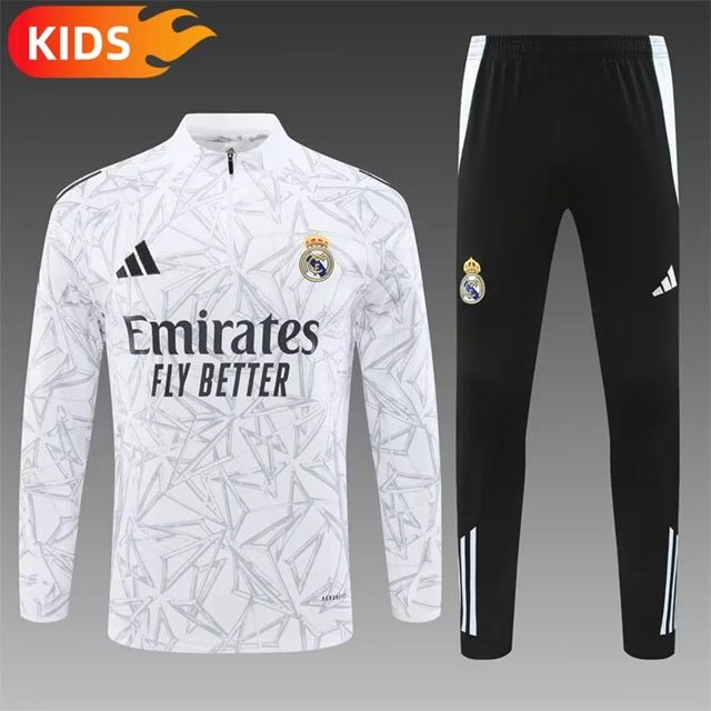 Real Madrid Half-Pull Trainingspak 'Wit' - KINDEREN