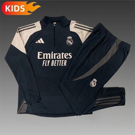 Real Madrid Half-Pull Trainingspak 'Blauw-Geel' - KINDEREN