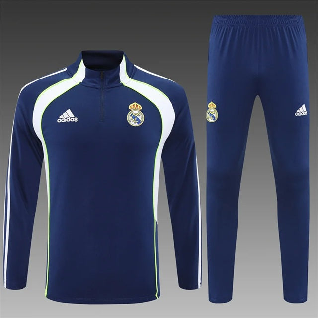 Real Madrid Half-Pull Trainingspak 'Blauw-Wit' 25/26 - VOLWASSENEN