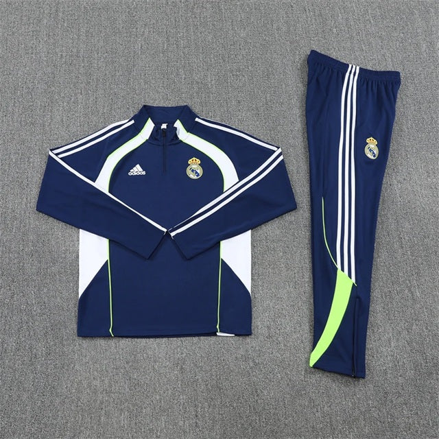 Real Madrid Half-Pull Trainingspak 'Blauw-Wit' 25/26 - VOLWASSENEN