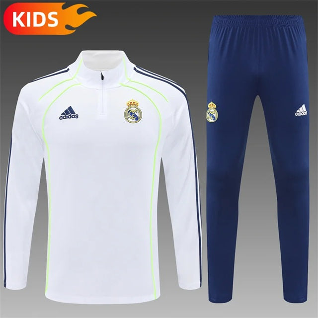Real Madrid Half-Pull Trainingspak 'Wit-Blauw' 25/26 - KINDEREN