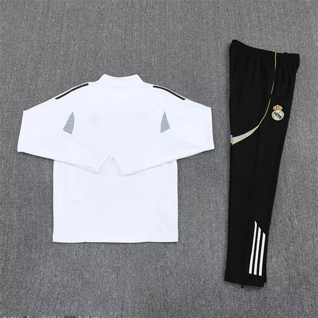Real Madrid Half-Pull Trainingspak 'Wit-Zwart' 25/26 - VOLWASSENEN