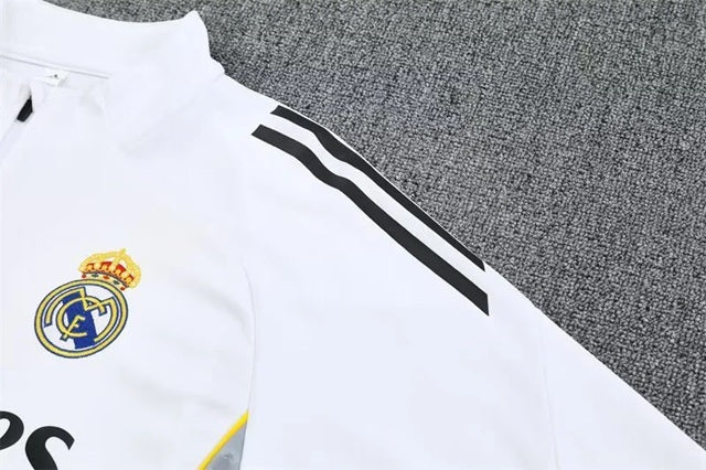 Real Madrid Half-Pull Trainingspak 'Wit-Zwart' 25/26 - VOLWASSENEN
