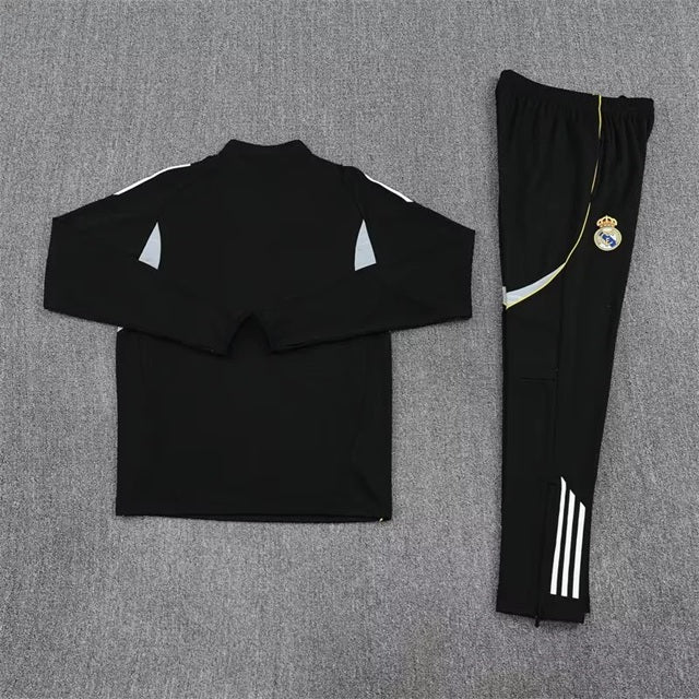 Real Madrid Half-Pull Trainingspak 'Zwart' 25/26 - VOLWASSENEN