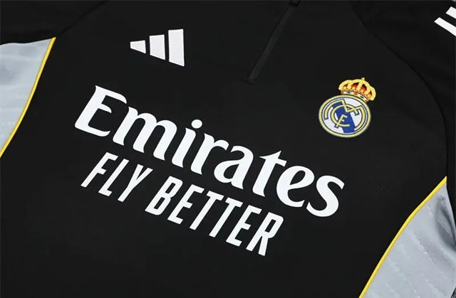 Real Madrid Half-Pull Trainingspak 'Zwart' 25/26 - VOLWASSENEN