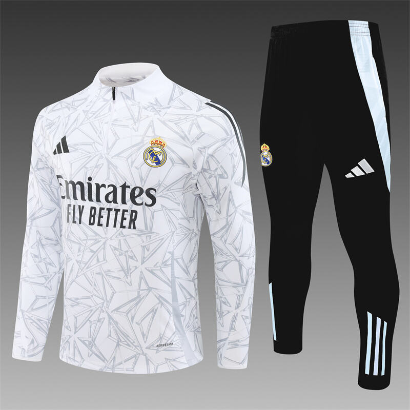 Real Madrid Half-Pull Trainingspak 'Wit' - VOLWASSENEN