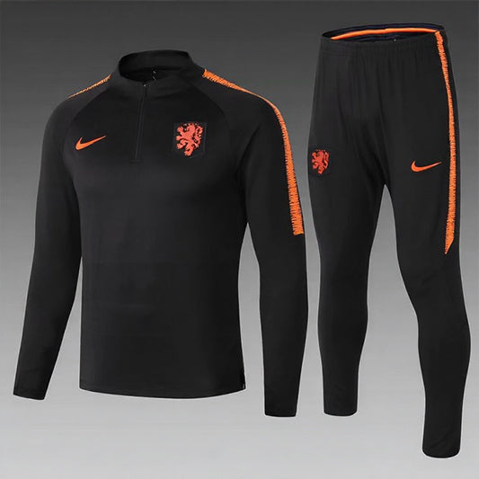 Nederland Half-Pull Trainingspak 'Zwart' 2026 - VOLWASSENEN