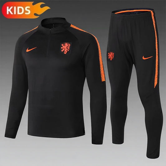 Nederland Half-Pull Trainingspak 'Zwart' 2026 - KINDEREN