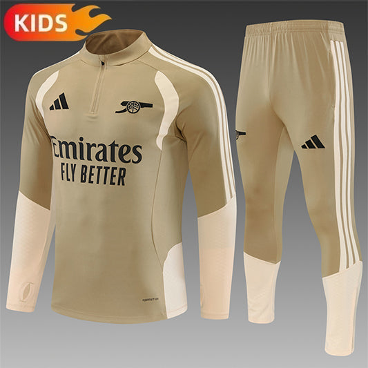 Arsenal Half-Pull Trainingspak 'Beige' 26/27 - KINDEREN