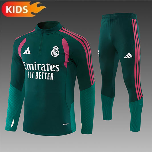 Real Madrid Half-Pull Trainingspak 'Groen' 26/27 - KINDEREN