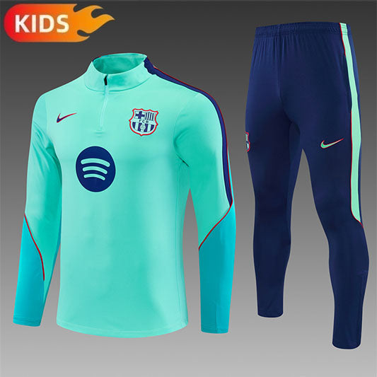 Barcelona Half-Pull Trainingspak 'Blauw-Groen' 26/27 - KINDEREN