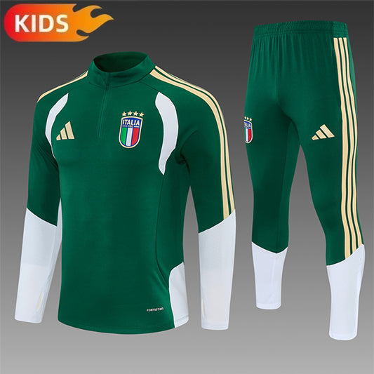 Italie Half-Pull Trainingspak 'Groen' 26/27 - KINDEREN