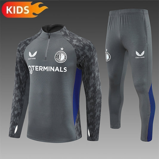 Feyenoord Half-Pull Trainingspak 'Grijs' 25/26 - KINDEREN