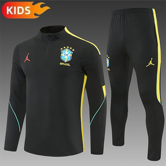 Brazilie Half-Pull Trainingspak 'Zwart-Geel' 2026 - KINDEREN