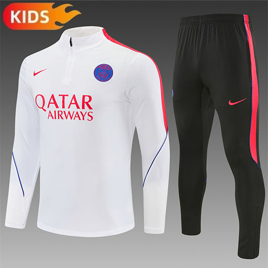 Paris Saint Germain Half-Pull Trainingspak 'Wit' 26/27 - KINDEREN