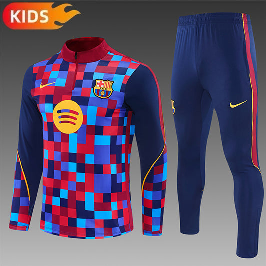 Barcelona Half-Pull Trainingspak 'Rood-Blauw' 26/27 - KINDEREN