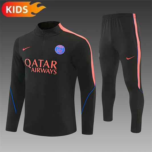 Paris Saint Germain Half-Pull Trainingspak 'Zwart' 26/27 - KINDEREN
