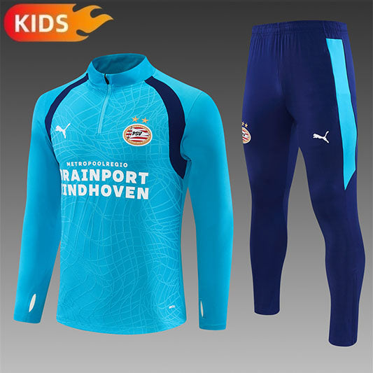 PSV Eindhoven Half-Pull Trainingspak 'Lichtblauw' 26/27 - KINDEREN