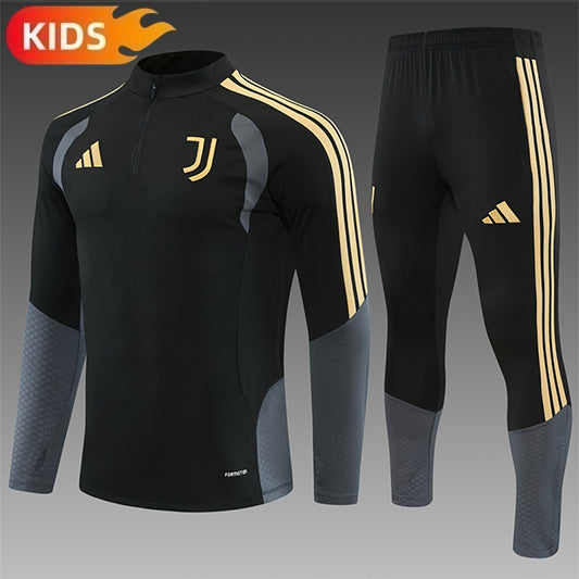 Juventus Half-Pull Trainingspak 'Zwart' 26/27 - KINDEREN