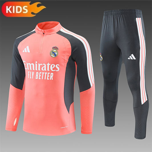 Real Madrid Half-Pull Trainingspak 'Roze-Grijs' 26/27 - KINDEREN