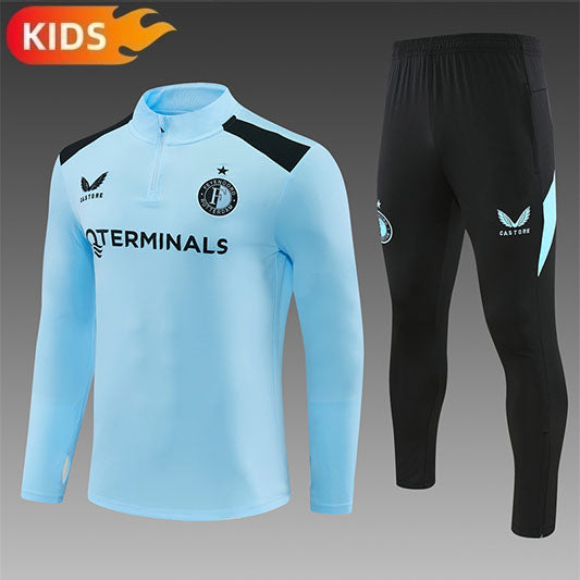 Feyenoord Half-Pull Trainingspak 'Wit-Zwart' 26/27 - KINDEREN