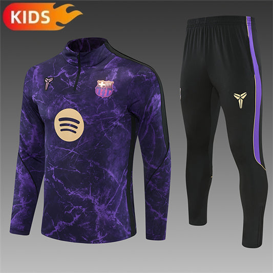Barcelona Half-Pull Trainingspak 'Paars' 26/27 - KINDEREN