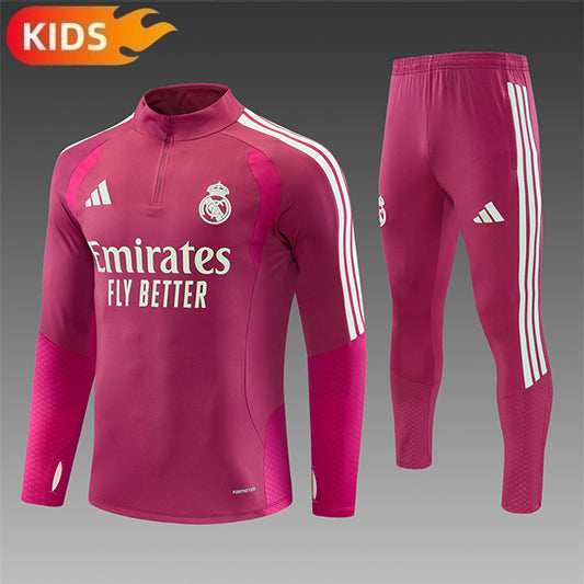 Real Madrid Half-Pull Trainingspak 'Roze' 26/27 - KINDEREN