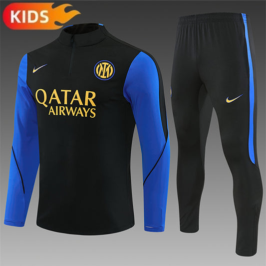 Inter Milan Half-Pull Trainingspak 'Zwart-Blauw' 26/27 - KINDEREN