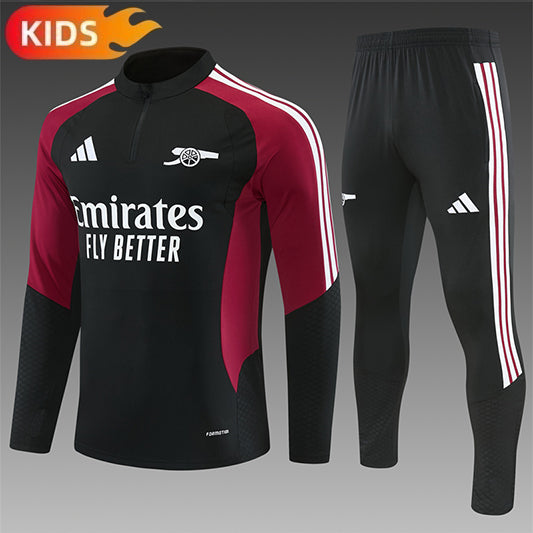 Arsenal Half-Pull Trainingspak 'Zwart-Rood' 26/27 - KINDEREN