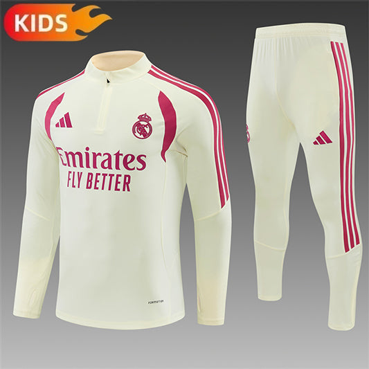 Real Madrid Half-Pull Trainingspak 'Beige' 26/27 - KINDEREN
