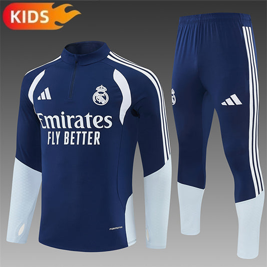 Real Madrid Half-Pull Trainingspak 'Blauw' 26/27 - KINDEREN