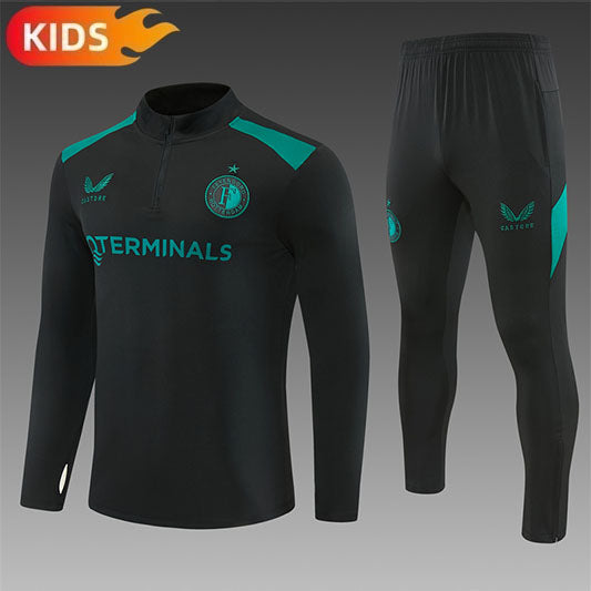 Feyenoord Half-Pull Trainingspak 'Zwart-Groen' 26/27 - KINDEREN