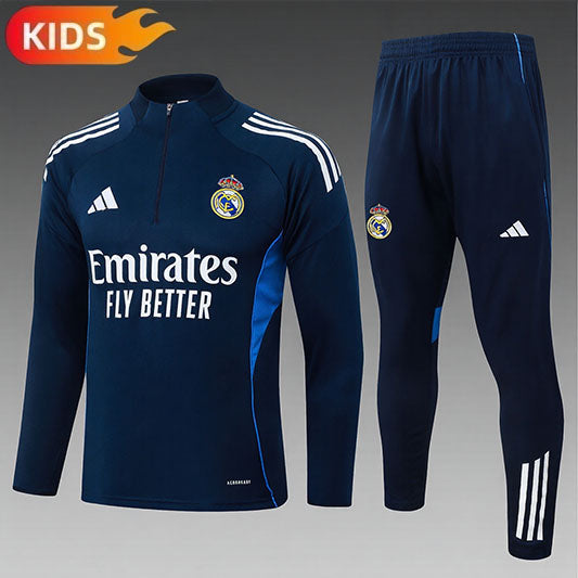 Real Madrid Half-Pull Trainingspak 'Marineblauw' 25/26 - KINDEREN
