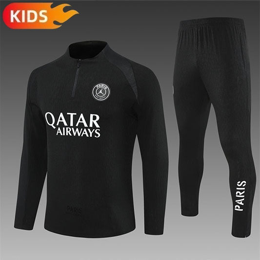 Paris Saint Germain Half-Pull Trainingspak 'Zwart' 25/26 - KINDEREN