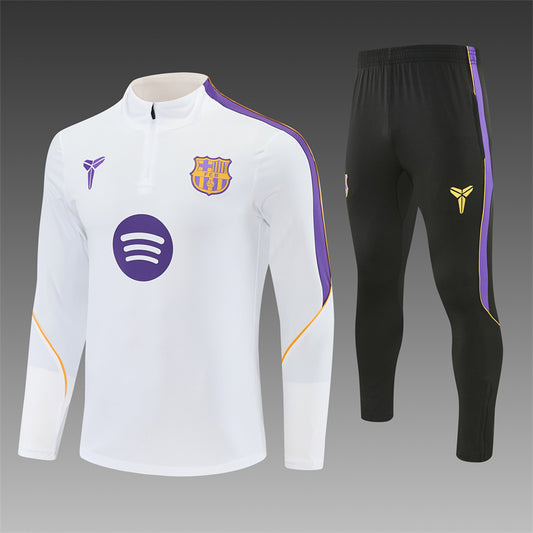 Barcelona Half-Pull Trainingspak 'Wit' 26/27 - VOLWASSENEN
