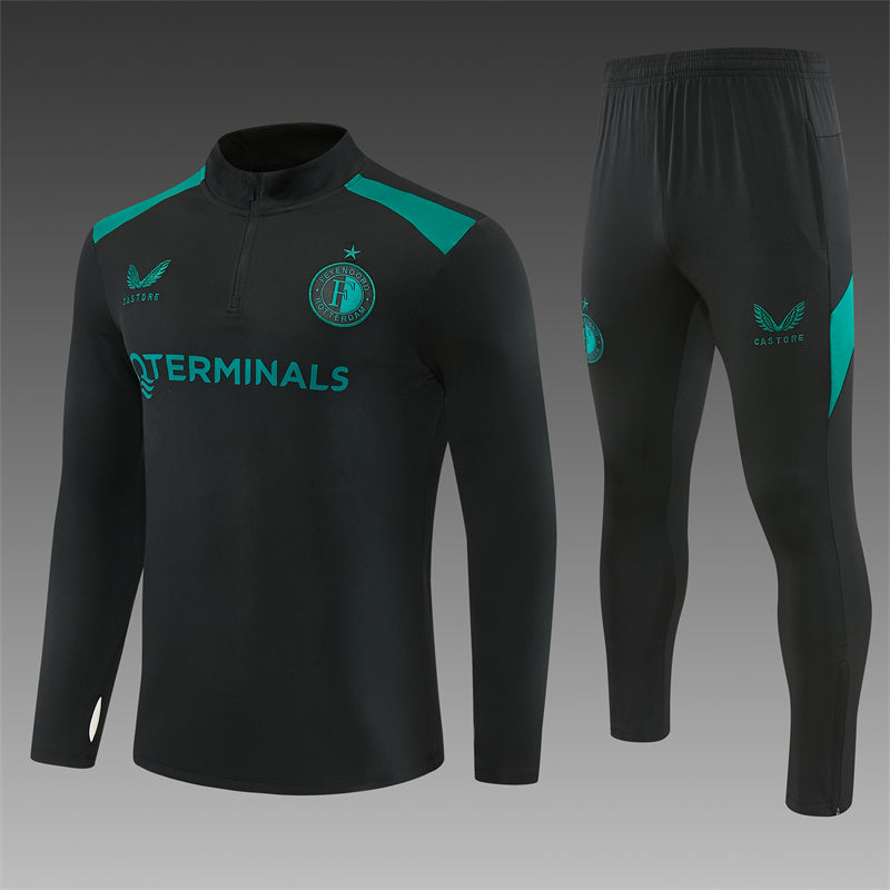 Feyenoord Half-Pull Trainingspak 'Zwart-Groen' 26/27 - VOLWASSENEN