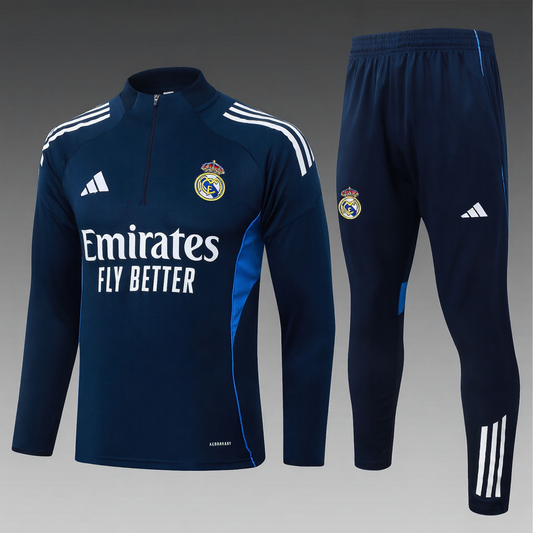 Real Madrid Half-Pull Trainingspak 'Marineblauw' 25/26 - VOLWASSENEN