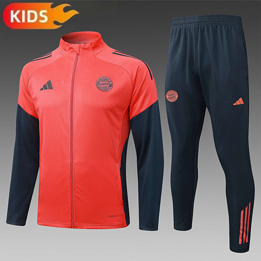 Bayern Munchen Full-zip Trainingspak 'Fluor/Grijs' 25/26 - KINDEREN