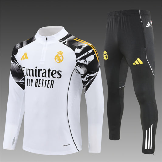 Real Madrid Half-Pull Trainingspak 'Wit-Goud' 26/27 - VOLWASSENEN