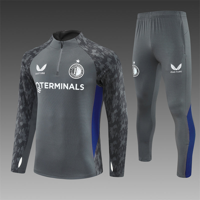 Feyenoord Half-Pull Trainingspak 'Grijs' 25/26 - VOLWASSENEN
