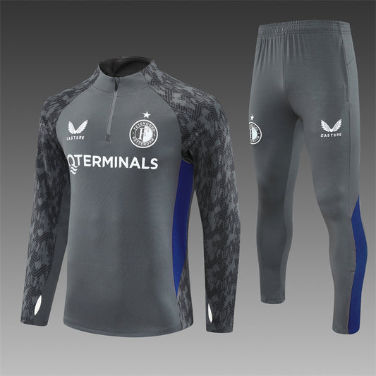 Feyenoord Half-Pull Trainingspak 'Grijs' 25/26 - VOLWASSENEN
