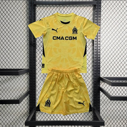 Olympique Marseille Keeper Voetbalkit 'Geel' 24/25 - KINDEREN