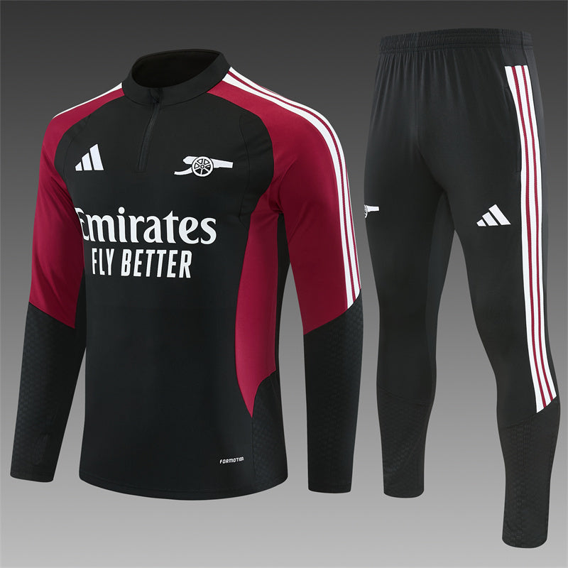 Arsenal Half-Pull Trainingspak 'Zwart-Rood' 26/27 - VOLWASSENEN